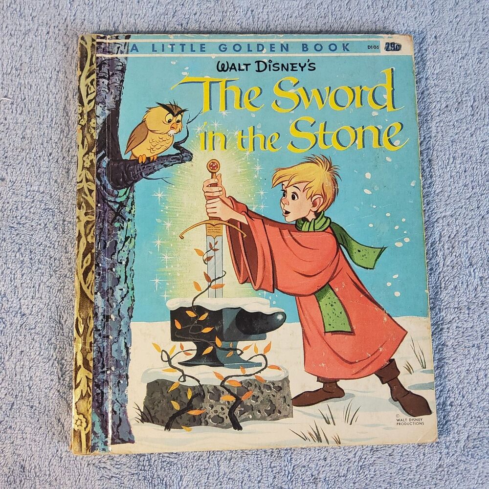 Vintage 1963 Walt Disney The Sword in the Stone Little Golden Book First Edition